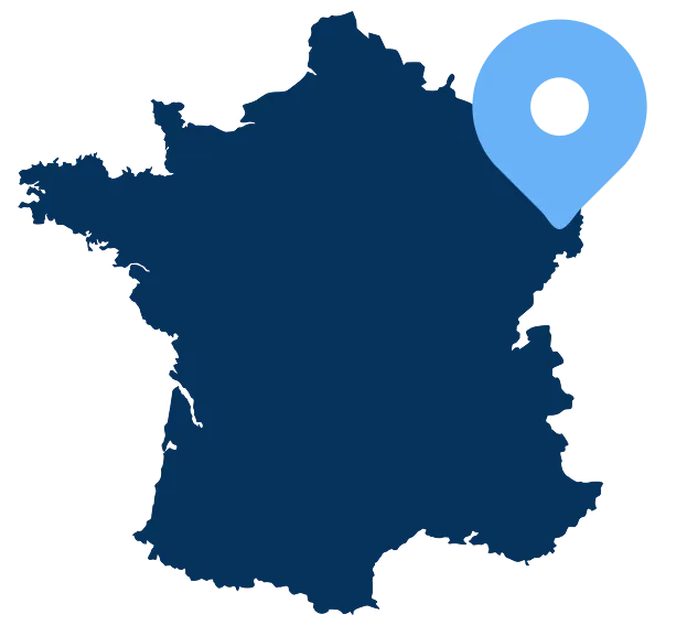 Carte de la zone d'intervention de 4D Est dans le Haut-Rhin (Colmar, Mulhouse)